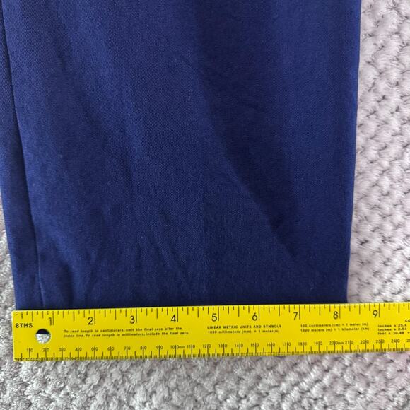 Lauren Ralph Lauren Pants Womens 10 Blue Cotton Adelle Straight Leg Mid Rise - Picture 14 of 15